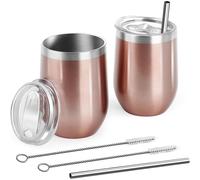 2pcs Taza Termica Café 350mL, Vaso de Pared Doble de Acero Inoxidable Reutilizables,levar para Café Frío y Caliente, Leche y Té