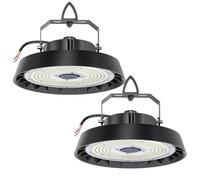 2pcs UFO LED Lámpara Alta Bahía 150W 25500lm, Focos LED Industrial 5000K Blanco Frío, 90° Angle Taller Lámpara, IP65 Impermeable UFO Highbay lamp para Garaje/Fábrica/Almacén/Estadios Deportivos