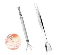 2pzs Herramienta de Decoración de Pasteles, Herramienta para Agarrar Perlas con 4 Garras Pinza para Joyeria con Cabeza de Pala para Helado Pastel Magdalena Decoración