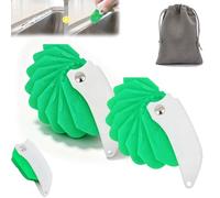2sets 9 in 1 Seam Tool, ABS Folding Smooth Seam Tool, 9-in-1 Multifunctional Design Combines Spatulas, Caulking Tools, for Grout and Sealant Application Doors and Windows, No wastage (Green,2pcs)