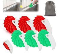 2sets 9 in 1 Seam Tool, ABS Folding Smooth Seam Tool, 9-in-1 Multifunctional Design Combines Spatulas, Caulking Tools, for Grout and Sealant Application Doors and Windows, No wastage (Mix,6pcs)