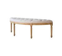 2WFYJNITP Asiento Acolchado Taburete de Noche Curvo semicircular Roble Vintage Europeo rústico Reposapiés