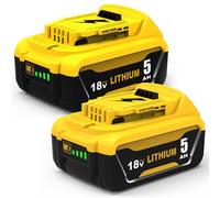 2X 18V 5.0Ah Recambio para Dewalt batería 18V para Dewalt batería DCB101 DCB112 DCB115 DCB184 DCB180 DCB181 DCB182 DCB200 DCB201 DCB204 con indicador LED