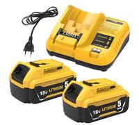 2X 18V 5.0Ah Repuesto para Dewalt Batería +3A Cargador Compatible con Dewalt Batería DCB200 DCB180 DCB181 DCB182 DCB184 DCB185 DCB201 DCB204