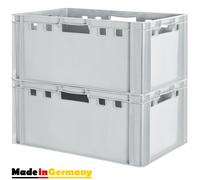 2x Apilamiento Plástico Industrial E3 Caja Almacenamiento Eurobox Gris Kingpower