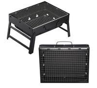 2X Asador a Carbón Vegetal Portátil Parrilla Plegable Maletín BBQ Camping