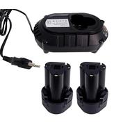 2X Batería para Makita Tiple BL1013 196066-7 10,8V con Cargador DC10WA Litio-Ion para Makita CL100DW DF330D LCT203W FD01ZW, BL1013 BL1014 194550-6 194551-4 195332-9
