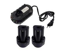 2X BL1013 para Makita 10,8V Batería Litio-Ion + Cargador DC10WA Compatible con Makita BL1013 BL1014 DF030D DF330D LCT203W TD090D, 194550-6 194551-4 194588-1 195332-9