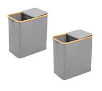 2x Clasificador Ropa 90L 2-Fächer Cesto de con Tapa 53 , 5x33x56 CM Recolector