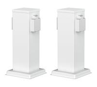 2x columna de enchufe de jardín POLLY para exterior IP44 2 vías acero