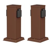2x columna de enchufe de jardín POLLY para exterior IP44 2 vías acero