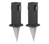 2x columna de enchufe de jardín POLLY para exterior IP44 2 vías acero
