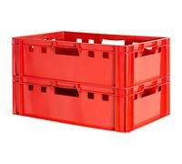 2x Euro Apilamiento de Plástico Caja Industrial Euro Caja Almacenamiento Eurobox E2 Kingpower