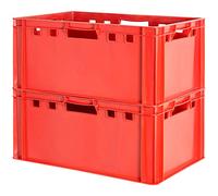 2x Euro Apilamiento de Plástico Caja Industrial Euro Caja Almacenamiento Eurobox E3 Kingpower