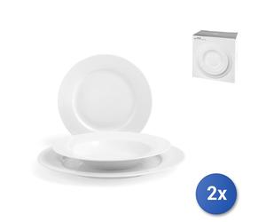 2x H&h lifestyle Servicios Mesa Malibú 18 Piezas Con Forma De Ala. Compuesto 6