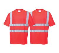 2X Hombre Alta Visibilidad Camiseta Ligero SPORTS Tela Transpirable 40+ Upf