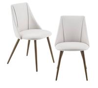 2x Juego de 2 Sillas de Comedor Tapizadas, Textil en Varios Colores, Silla de Oficina con Patas de Metal con de Madera, 2 Pcs. en.casa