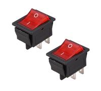 2X Luz roja iluminada 4 Pines DPST /OFF Interruptor del balancin de broche en 16A 20A 250V AC