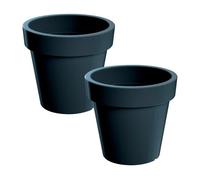 2x maceta de plastico lofly en color antracita 13,4 (largo) x 13,4 (ancho) x 12 (alto) cm