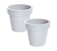 2x maceta de plastico lofly en color blanco 13,4 (largo) x 13,4 (ancho) x 12 (alto) cm