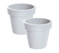 2x maceta de plastico lofly en color blanco 15,8 (largo) x 15,8 (ancho) x 14,4 (alto) cm