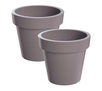 2x maceta de plastico lofly en color gris 19,6 (largo) x 19,6 (ancho) x 18,1 (alto) cm