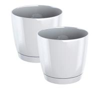 2x maceta redonda de plastico coubi round p en color blanco 21 (largo) x 21 (ancho) x 19,3 (altura) cm