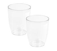 2x macetero orquídea de plastico coubi orchid en color blanco transparente 13,2 (largo) x 13,2 (ancho) x 16 (altura) cm