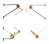 2x Natural Goods Berlin GARD PRENZLBERG, soporte para barra de colgar, montaje en pared, perchero de pared de madera maciza, bricolaje (Oro rosa antiguo, Barra de ropa Pr26 x An80cm)
