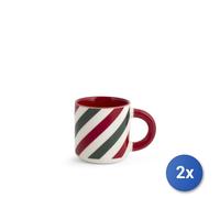 2X Paquete 3 Tazas De Café Holly En Nueva Porcelana De Hueso Decoradas CC 100