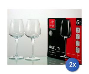 2x Paquetes 6 Copas De Vidrio Aurum Vino Blanco Cl 35 Transparente Bormioli