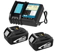 2X para Makita 18V 5,5 Ah BL1850B Compatible pour Makita Cargador 3A DC18RCT Compatible con los BL1850 BL1830B BL1830 BL1860B BL1860 BL1840 BL1835 BL1845 BL1820