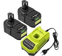 2X RB18L50 18V 5.5Ah Batería de Repuesto para Ryobi + 1 Pieza 9.6V-18V 3A para Ryobi Cargadores