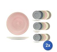 2X Servicio 18 Piezas Mesa Harper En Stoneware Decorado MISTO COLOR