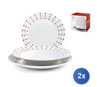 2X Servicios De Mesa 18 Piezas Starlight En Porcelana Decorada Fo Home