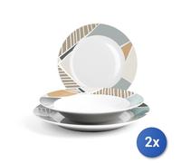 2X Servicios Mesa 18 Piezas Mosaico Hogar