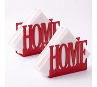 2x Servilletero para Mesa, Dispensador Pañuelos Vertical de Acero esmaltado Decoración Moderna Servilleteros ideal para restaurante o el hogar (Rojo)