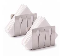 2x Servilletero para Mesa, Dispensador Pañuelos Vertical de Acero Inoxidable Decoración de Mesa Moderna Servilletero Mesa restaurante o el hogar (2x Color Plata)