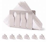2x Servilletero para Mesa, Dispensador Pañuelos Vertical de Acero Inoxidable Decoración de Mesa Moderna Servilletero Mesa restaurante o el hogar (6x Color Plata)