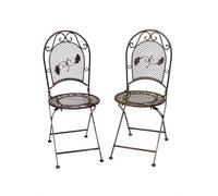 2x silla por 9 kg silla de hierro forjado silla plegable marrón estilo antiguo