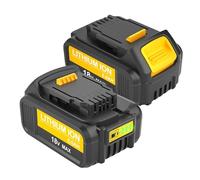2X18V 5,0Ah DCB184 Batería para Dewalt 18V Batería 5,0Ah Reemplazo para Dewalt DCB200 DCB180 DCB181 DCB182 DCB200 DCB201 DCB201-2 DCB200-2 Herramienta Eléctrica (Amarillo y Negro)