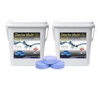 2x5kg Pastillas de Cloro DIACLOR Multi Blue 200 gr 5 KG - Envasado Individual - 50 Pastillas de Cloro Multiacción Efecto clarificante Extra Potente - SIN Cobre (10 kg)