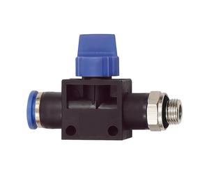 '3/2-Wegeventil "azul Serie, conector de enchufe, G 1/4 a., F. manguera de A de 10 mm de diámetro, de trabajo. Máx. 15 bar, KS/MS vern., flujo G-S.