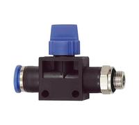 '3/2-Wegeventil"azul Serie, conector de enchufe, G 1/4 a, F. manguera de A de 8 mm de diámetro de trabajo, Máx. 15 bar, KS/MS vern, flujo G-S.