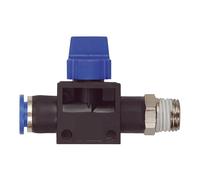 '3/2-Wegeventil » serie azul «, conector de enchufe, R 1/2 a., F. manguera de A de 10 mm de diámetro de trabajo, Máx. 15 bares, KS/MS vern., caudal S-G.