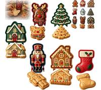 3/6/9Pcs Christmas Mini Pie Moulds, Reusable Mini Pie Mold Collection，6pc-a | Holiday Pastry Press Set with Santa Snowman Tree Shapes, One Press Cutting, Christmas Dessert Maker for Pies Cookies & Treats