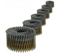 3.600 clavos de bobina de 3,1 x 90 mm anillo galvanizado 16° | clavos revistados con alambre apto para Prebena 7F-CNW90, 8XR-CNW90, Makita AN902, Bostitch N89C-2K-E, etc.