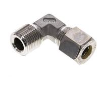 3/8'' NPT Macho x 10L Acero inoxidable Codo de 90 grados Racor de compresión 315 Bar DIN 2353