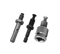 3 adaptadores de portabrocas de conversión que incluye llave eléctrica, vástago hexagonal redondo para destornillador de aire de impacto, multifuncional, práctico, reparación de construcción