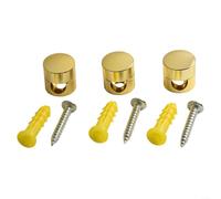 3 anclajes de cable de metal para organización de cables en el escritorio, pared o techo, soporte de cable de aluminio compatible con cables planos redondos de hasta 7 mm (dorado)